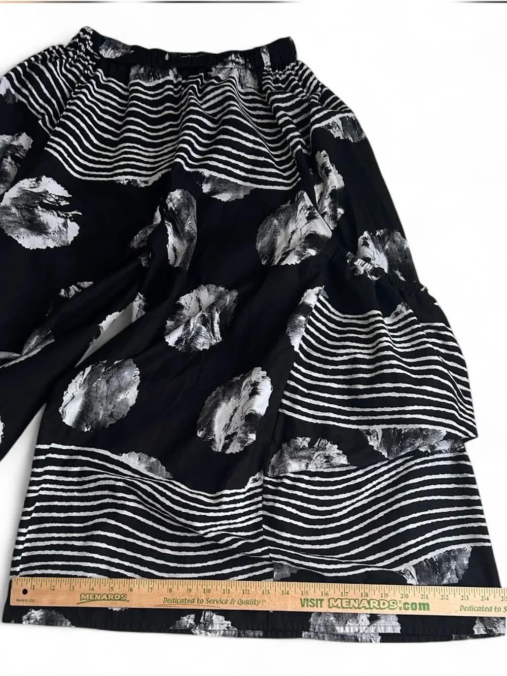 Look At Me Black & White Striped Baggy Wide-Leg Pants Big Pockets Elastic Waist